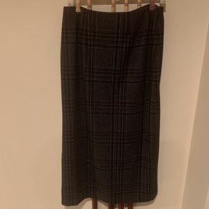 NWT plaid midi skirt